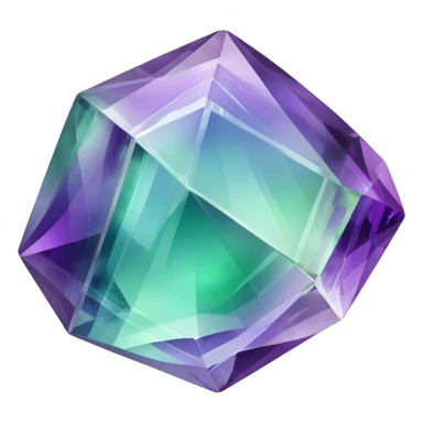 Iridescent Fluorite crystal gemstone sticker