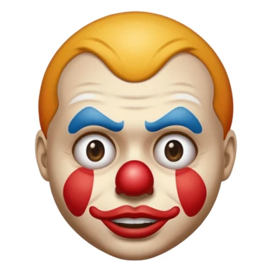 Taking off clown emoji face to reveal truly disappointed face emoji sticker