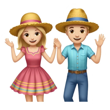 casal de branco  dançando quadrilha festa junina sticker