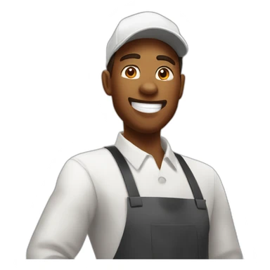 A KFC EMPLOYEE FLIPING BURGERS sticker