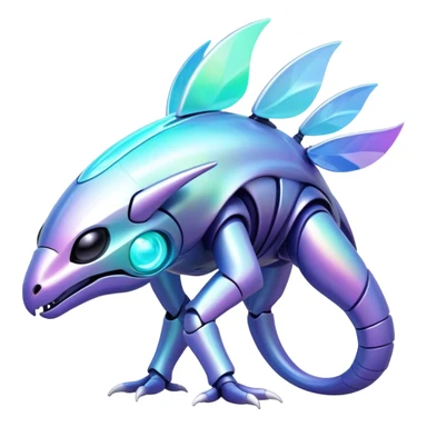 Futuristic complex iridescent aesthetic-scenery-Fakémon-creature sticker