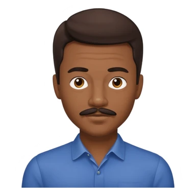Ricky Bell with dark brown hair and thin mustache sticker