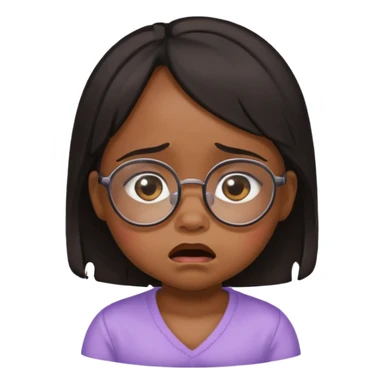 bllack baby girl crying with glasses sticker