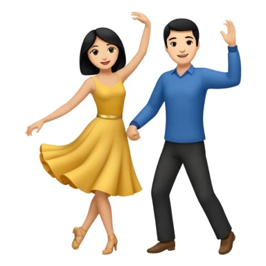 couple dancing full body man black hair sticker