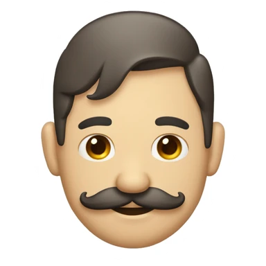 Señor con bigote levantando la mano de frente  sticker