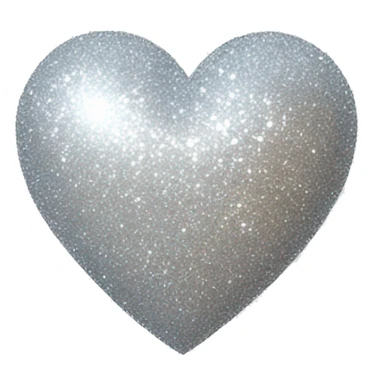 Glittery heart simple silver sticker