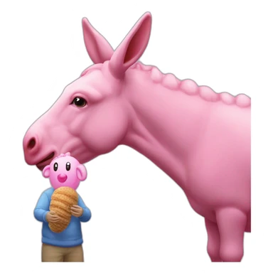 Mr Blobby eating a donkey’s tail sticker