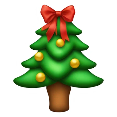 Christmas tree with a bow sticker