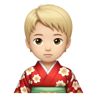 japanese boy in traditional kimono sticker