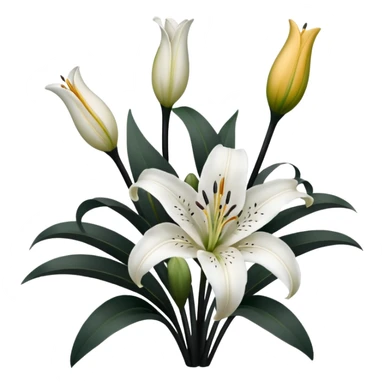 black and white lillies sticker