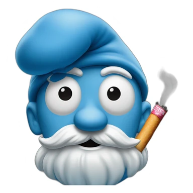 unhealthy looking papa smurf with ciggy sticker
