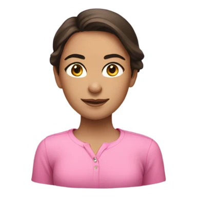 brunette girl with pink shirt on sticker