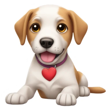 Dog sending hearts sticker