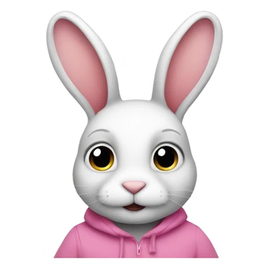 rabbit wearing pink  sticker