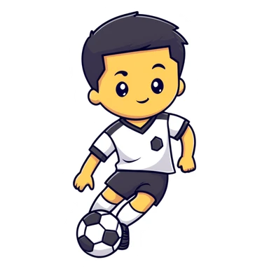 kid soccer player with ball sticker