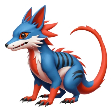  exotic tropical cyber-Sleuth-Vernid-Sergal-Litten-Linoone-Noibat-Fakémon-Pokémon-Vernid-creature sticker