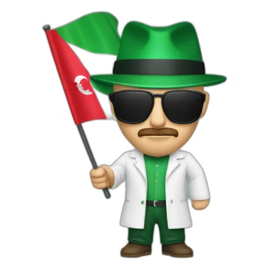 heisenberg holding an algerian flag sticker