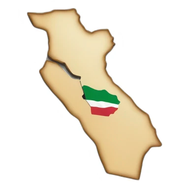 palestinian map with a its flag floating sticker