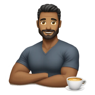 Hombre cafe musculoso sticker