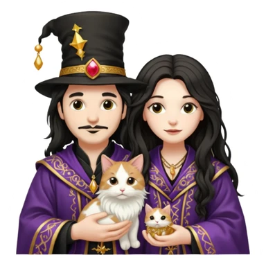 LonfGmagician couple and their pet cat sticker