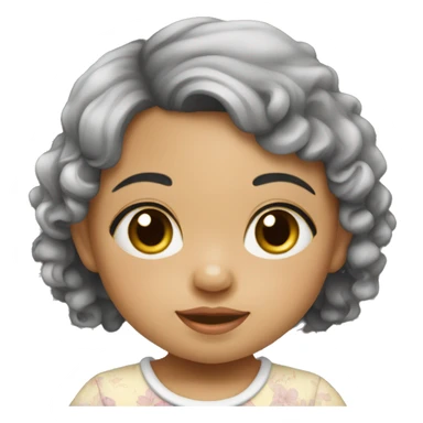 Southeast Asian female infant with black curly hairSou sticker