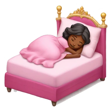 Sleeping princess in pink bed  sticker