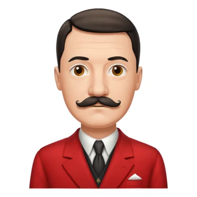 hitler with mustache and red suit sticker