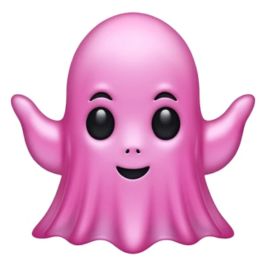 solid pink ghost with only black eyes sticker