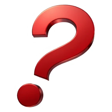 large shiny red question mark sticker