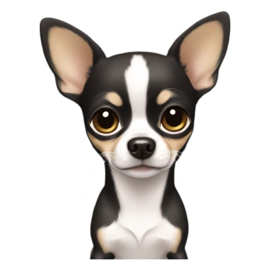 girly chihuahua color caqui with a white line in her head and her pupil is full black and white sticker