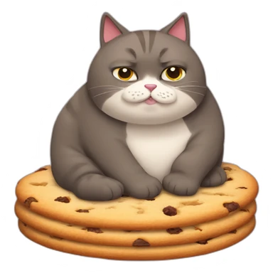 fat cat eating cookies looking busted sticker