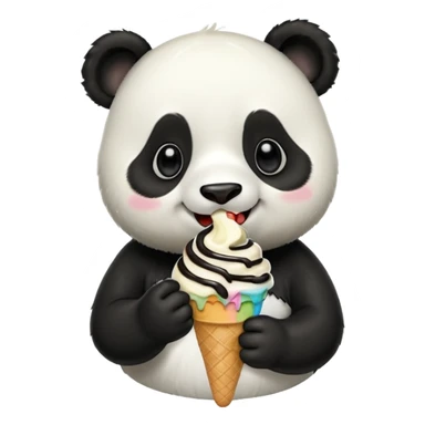 Panda eating ice cream sticker