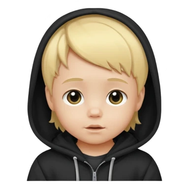 baby with blonde hair and black hoodie sticker