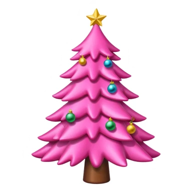 Pink Christmas tree with bows instead of ornaments sticker