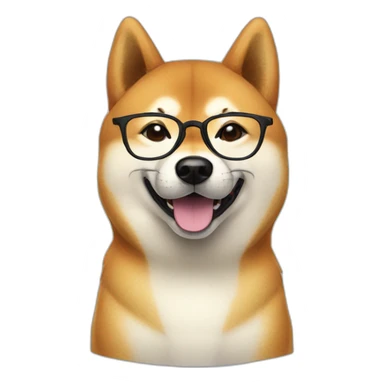 Shiba inu with glasses sticker