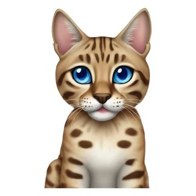 Lynx Bengal cat with Blue eyes sitting sticker