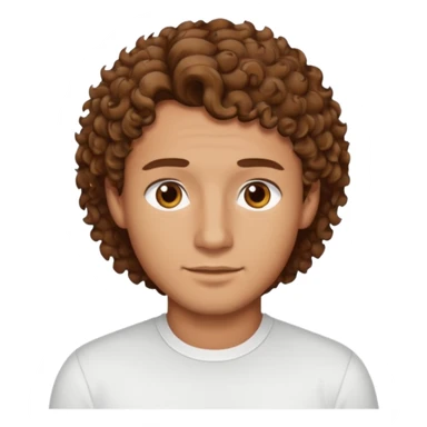 Handsome cute Man with tan skin and  brown eyes and  short brown curly wavy hair sticker