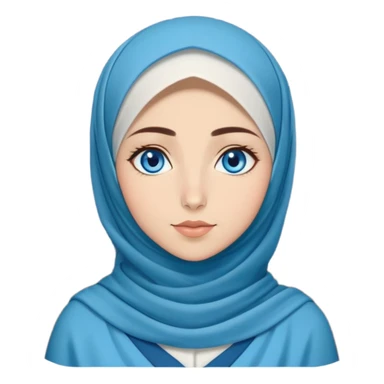 Turkish beautiful finish Konya girl blue eyes with full moon hijab dress and watching the moonlight sky on the ground  sticker