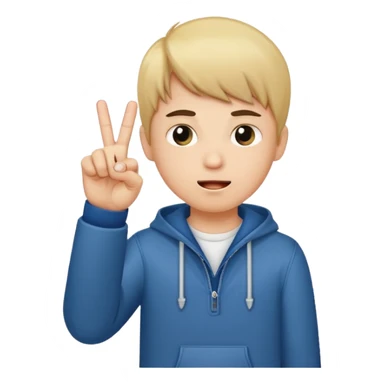 A boy showing the middle finger
 sticker