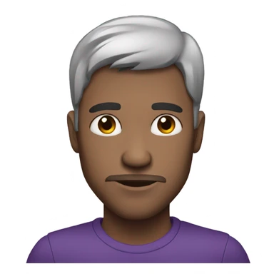 Man with dark Hair and purple scars in face sticker