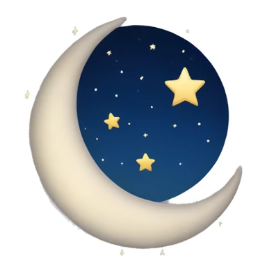 Crescent moon with stars around it  sticker