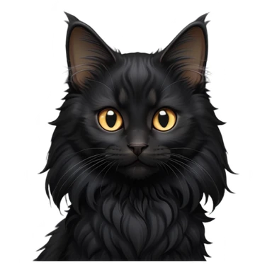 cinematic-black-maine-coon-kitten-portrait-emoji,-head-tilted-playfully-and-inquisitively,-sleek--black-fur,-simplified-yet-adorable-features,-highly-detailed,-glowing-with-a-warm,-friendly-glow  sticker