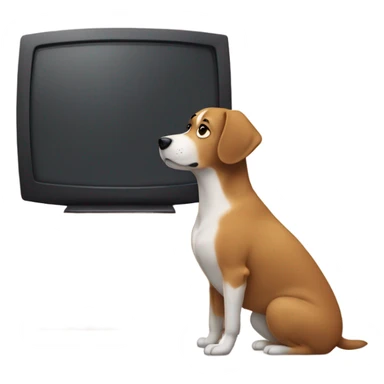 Dog watching tv sticker