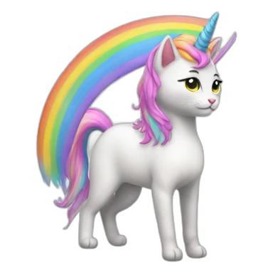 Rainbow cat unicorn happy sticker