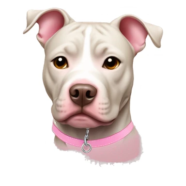 Pit bull with Light pink collar sticker