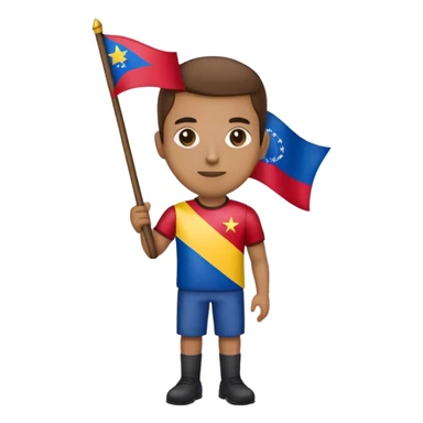 A person with a flag of Venezuela in his hand  sticker