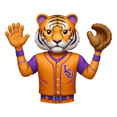 Lsu Tiger fierce with baseball jersey  sticker