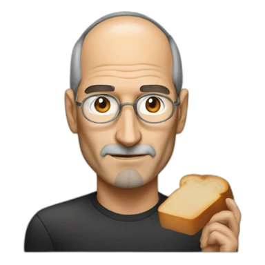 steve jobs with glass and bread sticker