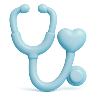 light blue stethoscope, heart-shaped chestpiece sticker