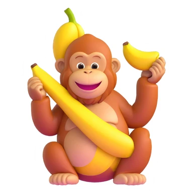 orangutan with banana, smiling sticker